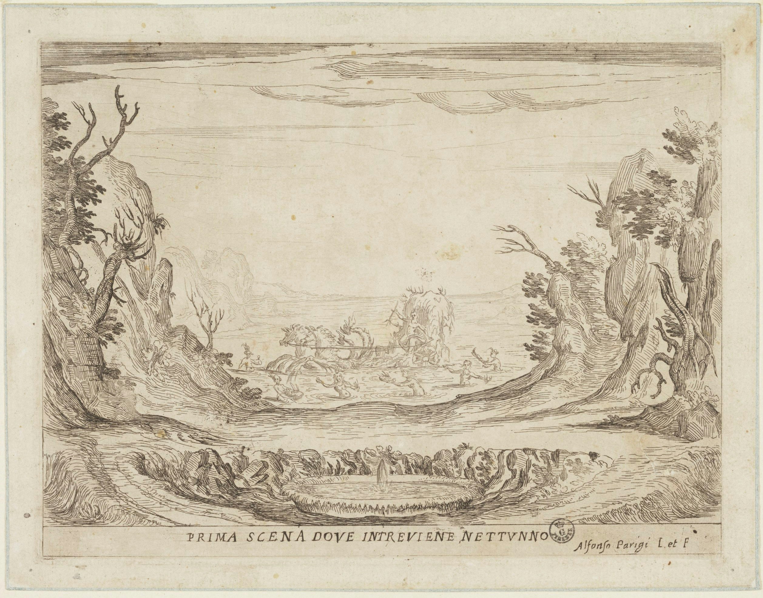 The Liberation of Ruggiero from the island of Alcina. First scene in which Neptune intervenes