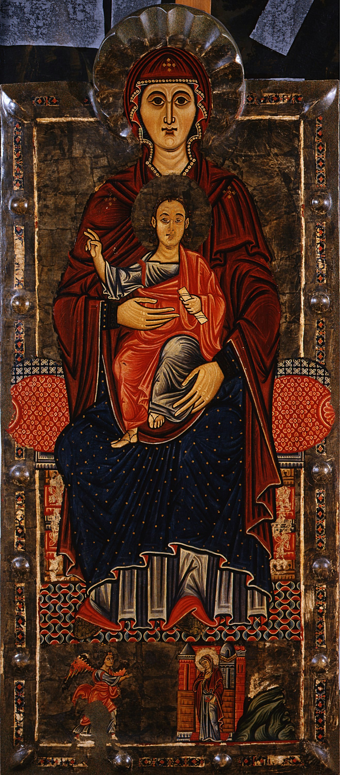 Virgin and Child enthroned; Annunciation
