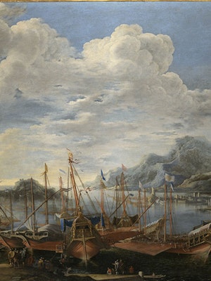 Harbour with lighthouse and ships