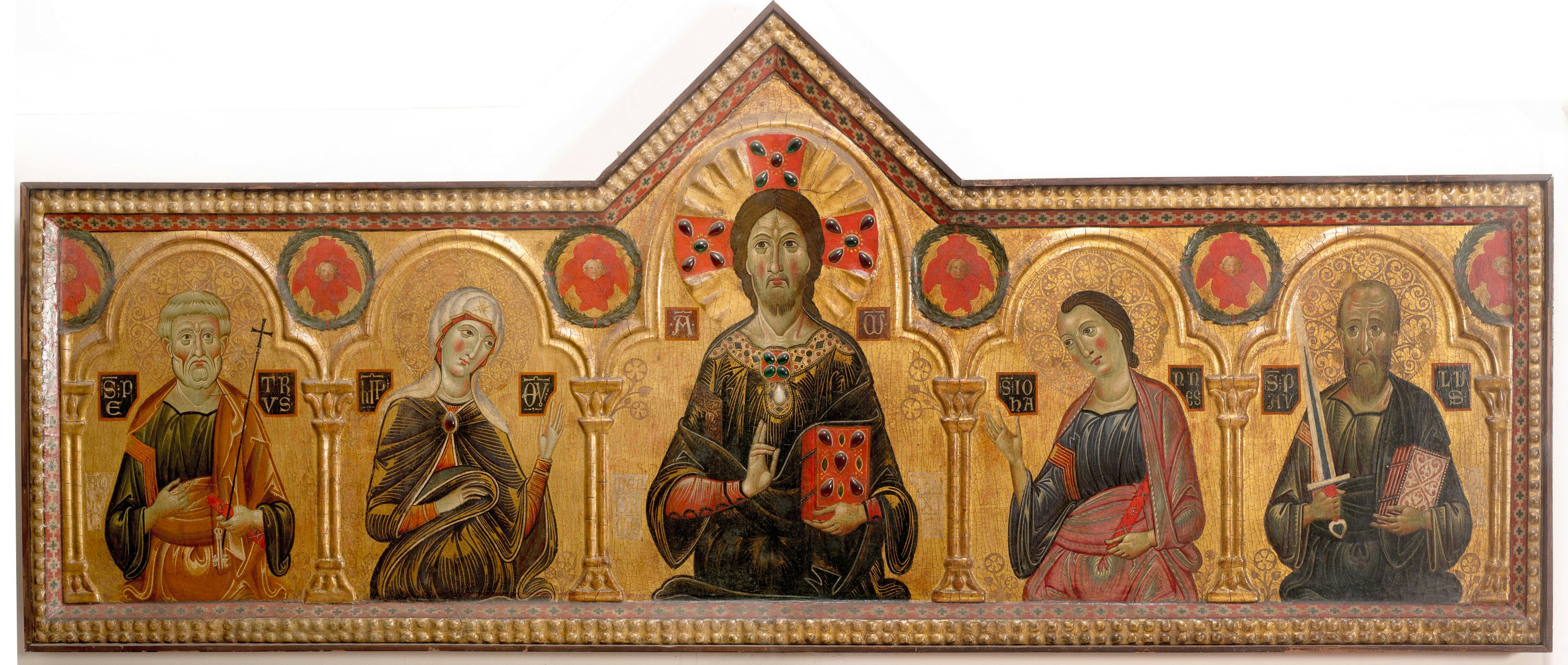 Christ the Redeemer alongside Saints Peter, the Virgin Mary, John the Evangelist and Paul