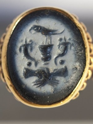 Ring with carved stone
