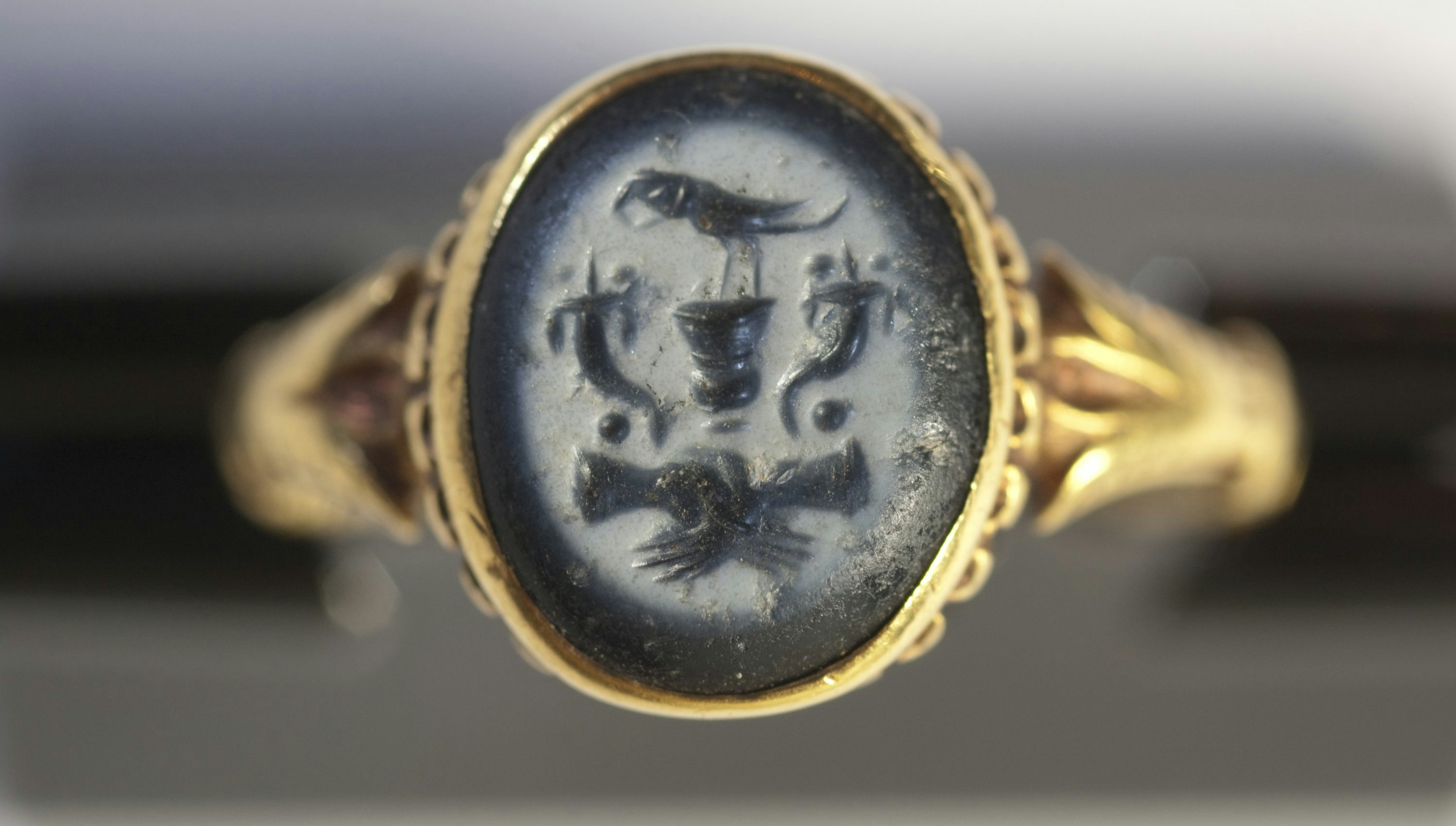 Ring with carved stone