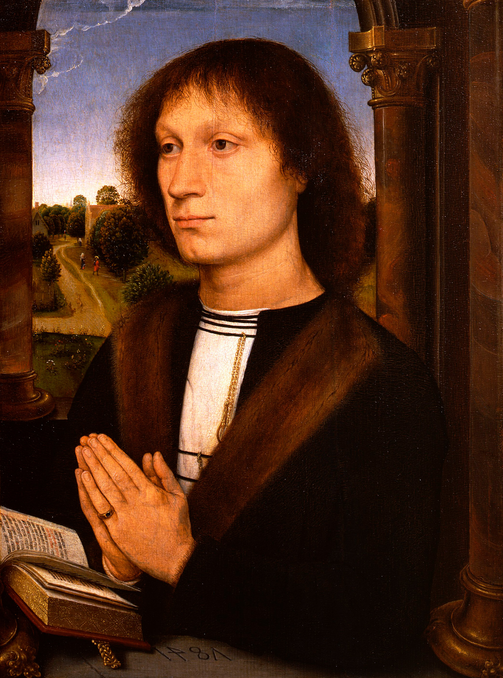 Hans Memling. Portrait of a young man praying from the Thyssen-Bornemisza National Museum