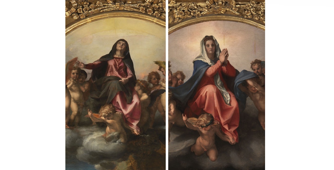 The Assumption and Andrea del Sarto. Comparison of images