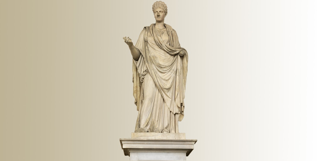 Female statue with the head of Ulpia Marciana