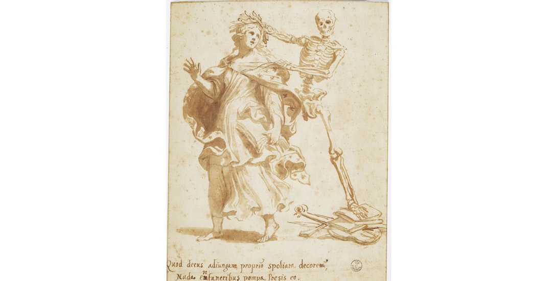 Elisabetta Sirani (Bologna, 1638-1665), attribuito La Morte strappa la corona e il manto alla Poesia